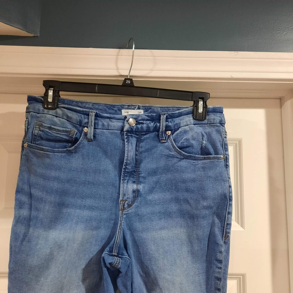 Good American Jeans Womens 15 Good Legs Crop Skinny High Rise‎ Denim Distressed - Picture 2 of 11